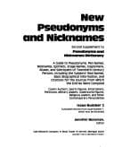 Tapa de New pseudonyms and nicknames