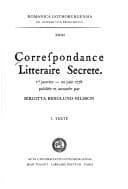 Tapa de Correspondance littéraire secrète