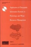 Tapa de Application of geographic information systems in hydrology and water resources management