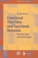 Tapa de Functional thin films and functional materials