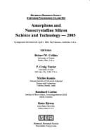 Tapa de Amorphous and Nanocrystalline Silicon Science and Technology: 2005