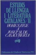 Tapa de Homenatge a Josep M. de Casacuberta