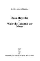 Tapa de Rosa Mayreder, oder Wider die Tyrannei der Norm