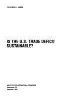 Tapa de Is the US Trade Deficit Sustainable?