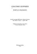 Tapa de Giacomo Leopardi