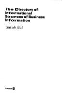Tapa de The directory of international sources of business information