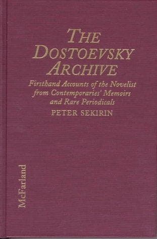 Tapa de The Dostoevsky archive