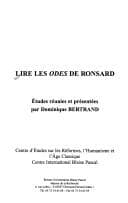 Tapa de Lire les Odes de Ronsard