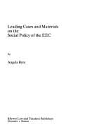 Tapa de Leading Cases and Materials on the Social Policy of the EEC