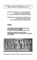 Tapa de Les Implications juridiques de 1993 pour les états membres et les états non membres de la CEE
