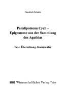 Tapa de Paralipomena Cycli, Epigramme aus der Sammlung des Agathias