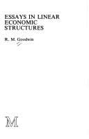 Tapa de Essays in linear economic structures