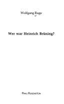 Tapa de Wer war Heinrich Br uning