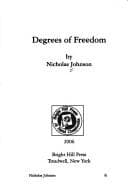Tapa de Degrees of Freedom (Bright Hill Press at Hand Poetry Chapbook)