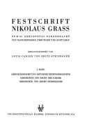 Tapa de Festschrift Nikolaus Grass