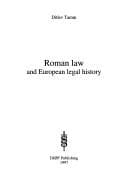Tapa de Roman Law and European Legal History