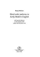 Tapa de Word order patterns in early modern english