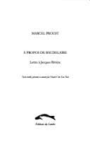 Tapa de A propos de Baudelaire