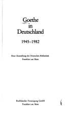 Tapa de Goethe in Deutschland, 1945-1982
