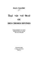 Tapa de Peri tōn tou Theou, ou, Des choses divines