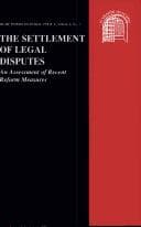 Tapa de The settlement of legal disputes