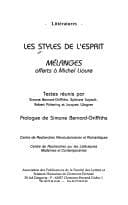 Tapa de Les styles de l'esprit