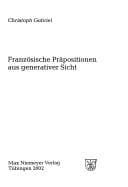 Tapa de Französische Präpositionen aus generativer Sicht
