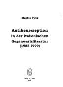 Tapa de Antikenrezeption in der italienischen Gegenwartsliteratur (1985 - 1999)