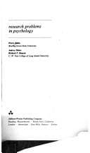 Tapa de Research problems in psychology