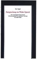 Tapa de Entsprechung im Wider-Spruch: eine Auseinandersetzung mit dem Offenbarungsbegriff der politischen Theologie des jungen Hegel