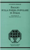 Tapa de Saggio sulla poesia popolare in Italia