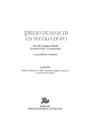 Tapa de Emilio De Marchi un secolo dopo