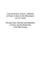 Tapa de Liens personnels réseaux, solidarités en France et dans les îles britanniques (XIe-XXe siècle)