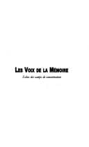 Tapa de Les voix de la mémoire