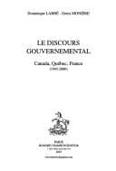 Tapa de Le discours gouvernemental, Canada, Québec, France