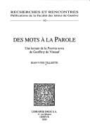 Tapa de Des mots à la parole