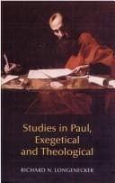 Tapa de Studies in Paul, exegetical and theological