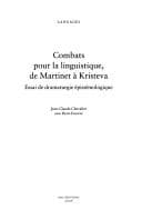 Tapa de Combats pour la linguistique, de Martinet à Kristeva