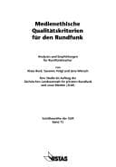 Tapa de Medienethische Qualitätskriterien für den Rundfunk
