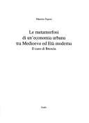 Tapa de Le metamorfosi di un'economia urbana tra Medioevo ed età moderna