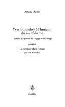 Tapa de Yves Bonnefoy a l'horizon du surrealisme