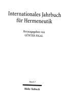 Tapa de Internationales Jahrbuch f ur Hermeneutik, Band 2
