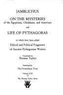 Tapa de Iamblichus on the mysteries of the Egyptians, Chaldeans, and Assyrians ; and, Life of Pythagoras