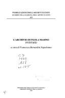 Tapa de L'Archivio di Paola Masino: inventaria