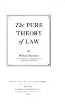 Tapa de The pure theory of law