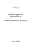 Tapa de Die Literaturzeitschrift "Sinn und Form": ein ungeliebtes Aush angeschild der SED-Kulturpolitik