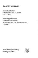 Tapa de Conditio Judaica, vol. 48: Georg Hermann: Deutsch-j udischer Schriftsteller und Journalist 1871-1943