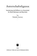 Tapa de Autorschaftsfiguren: Inszenierung und Reflexion von Autorschaft bei Musil, Bachmann und Mayr ocker