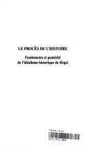 Tapa de Le procès de l'histoire