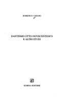 Tapa de Dantismo otto-novecentesco e altri studi